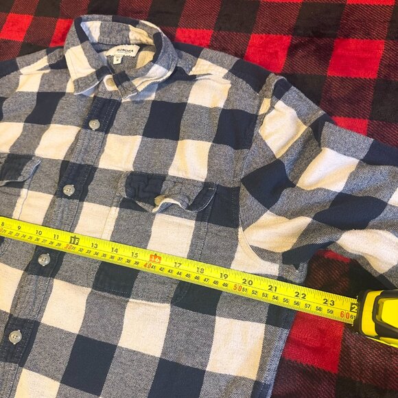 Sonoma Casual Button Down Mens Medium Blue Plaid Preppy Flannel Shirt - Picture 4 of 5